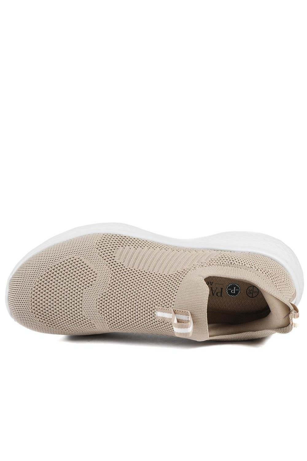 Pavers Pavers Women's Wide Fit Memory Foam Easy Step In Trainers in Beige - 4