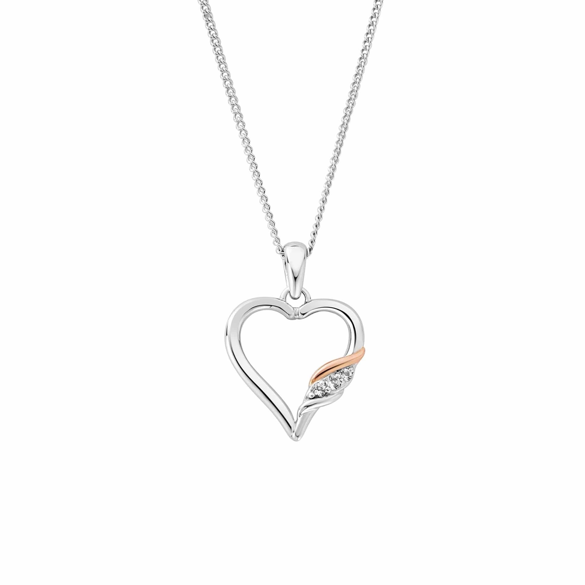 Clogau Clogau Women's Past Present Future Sterling Silver Heart Pendant with Topaz in Metallics