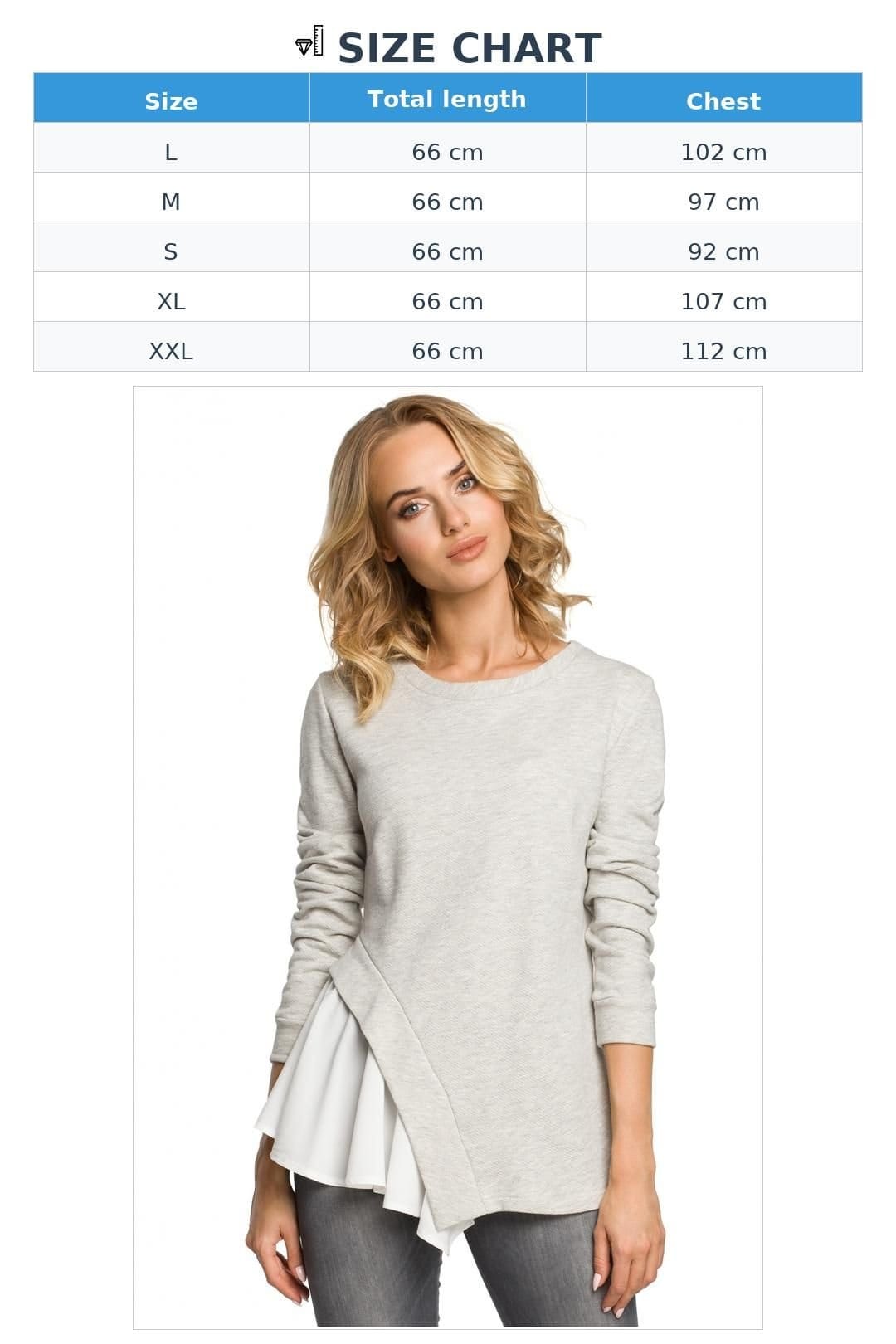 Love Lace Love Lace Women's Asymmetrical Side Rib Knit Long Sleeve Blouse in Grey - 4