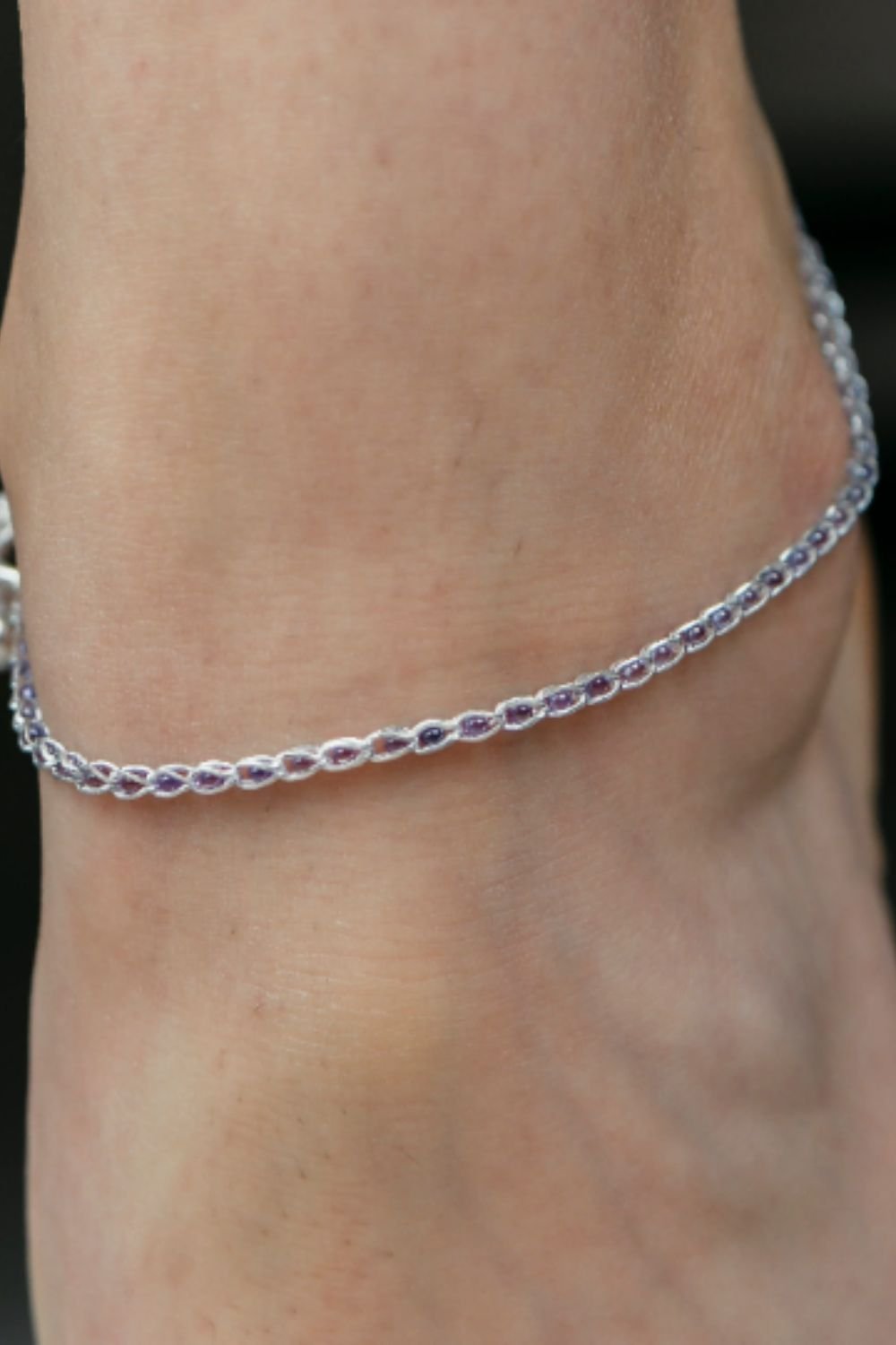 The Colourful Aura The Colourful Aura Women's Pure Silver Minimalistic Chain Indie Boho Silver Indian Payal Anklet - 2