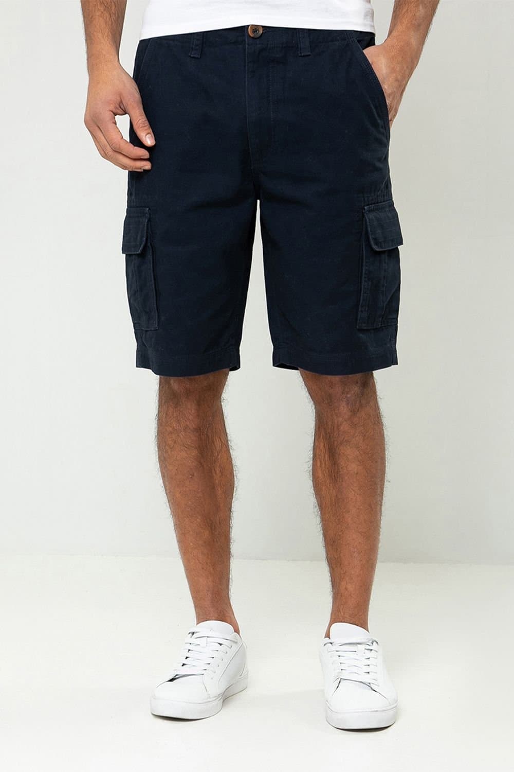 Threadbare Threadbare Men's Cotton 'Bute' Cargo Shorts in Navy