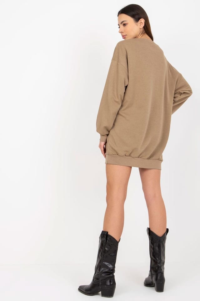Love Lace Love Lace Women's Long Casual Cotton Polyester Sweatshirt Pockets Style 216172 in Beige - 3