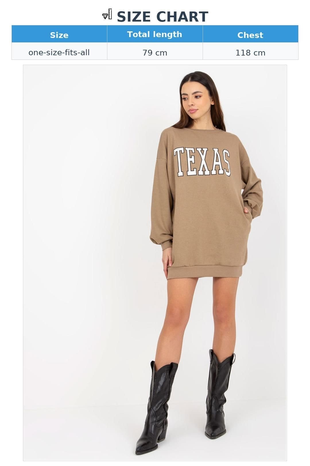 Love Lace Love Lace Women's Long Casual Cotton Polyester Sweatshirt Pockets Style 216172 in Beige - 4