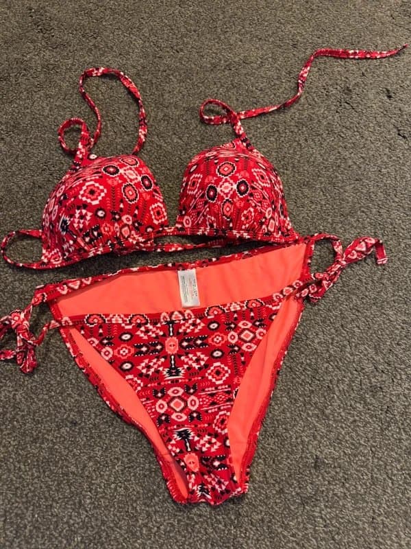 New Look Ladies red bikini set size 12