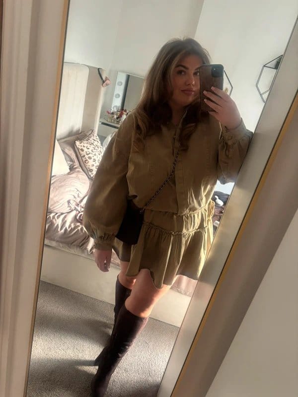 ASOS Beige Denim Oversized Dress