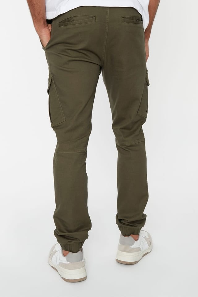 Threadbare Threadbare Men's 'Garrix' Cotton Blend Cargo Pocket Jogger Style Trousers in Khaki - 2