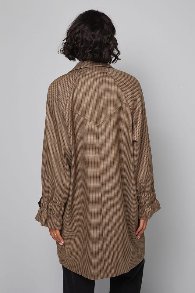 Wallis Wallis Women's Brown Check Collared Coat - 3