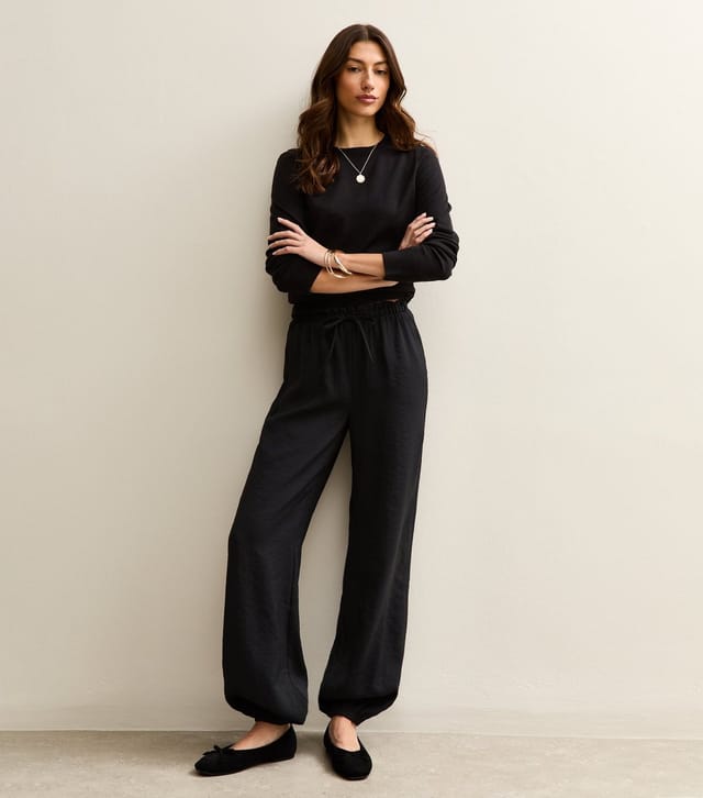 New Look Women's Tall Black Drawstring Cuffed Joggers New Look - 2