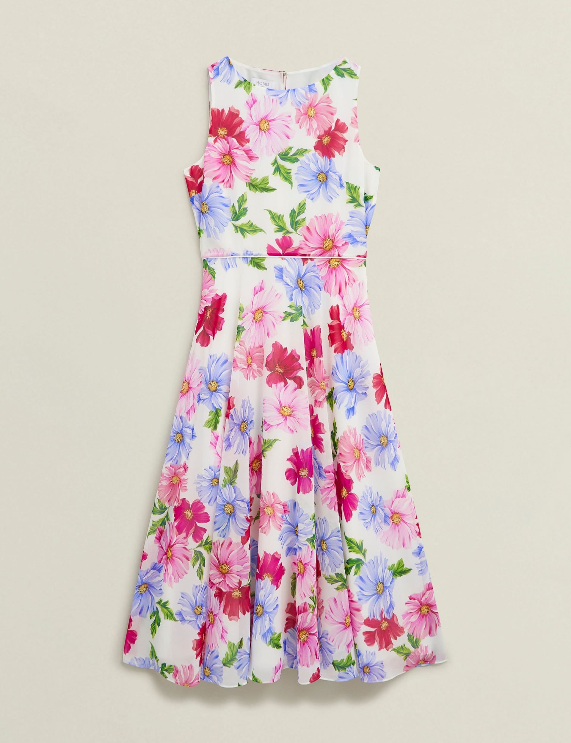 Hobbs London Hobbs London Women's Carly Sleeveless Printed Midi Dress in White - 2