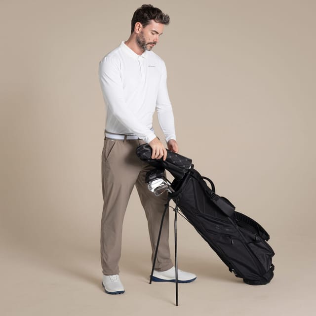 Craghoppers Craghoppers Men's NosiLife Bramshaw Insect-Repellent Long Sleeved Golf Polo Shirt in White - 3