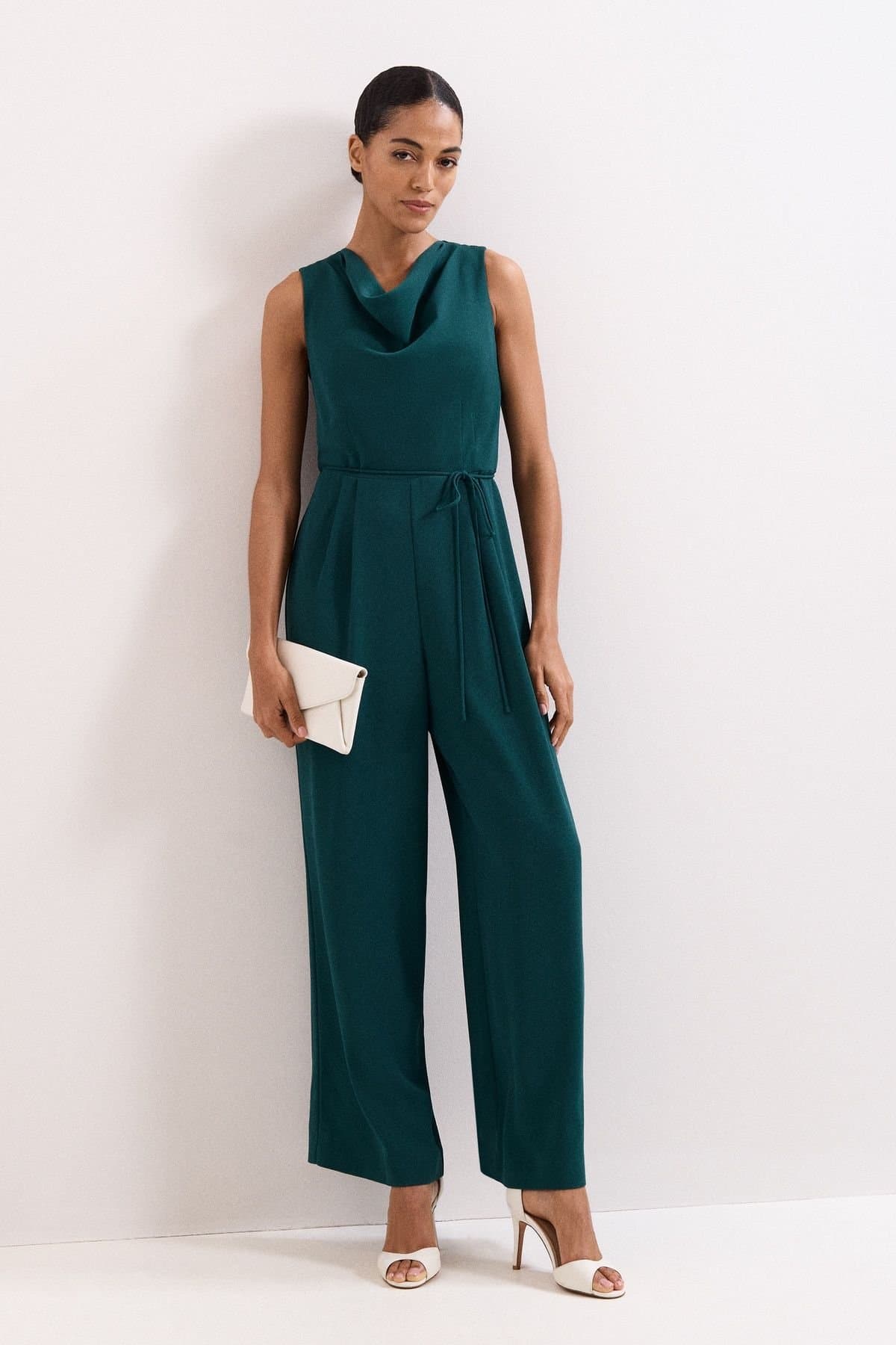 Phase Eight Phase Eight Women's Monique Cowl Neck Wide Leg Jumpsuit in Teal