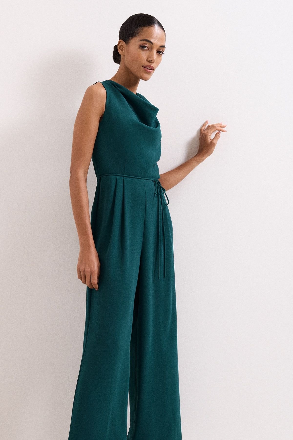 Phase Eight Phase Eight Women's Monique Cowl Neck Wide Leg Jumpsuit in Teal - 3