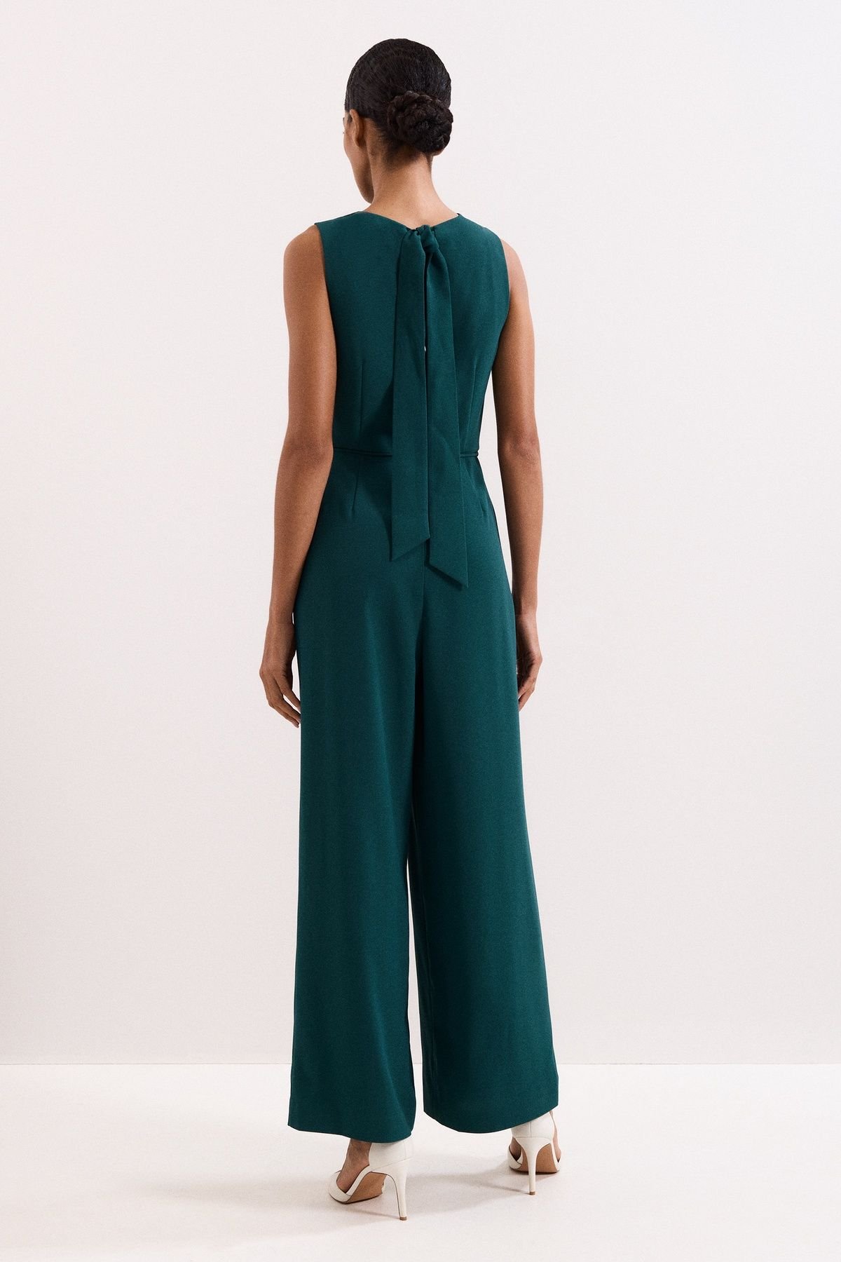 Phase Eight Phase Eight Women's Monique Cowl Neck Wide Leg Jumpsuit in Teal - 4