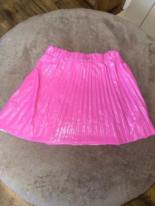 ASOS ASOS pink pleated leather mini skirt