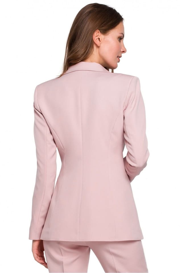 Love Lace Love Lace Women's One Button Lined Slim Fit Jacket in Pink - 3