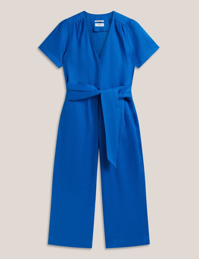 Hobbs London Hobbs London Women's Evie V-Neck Cropped Jumpsuit in Cobalt - 2