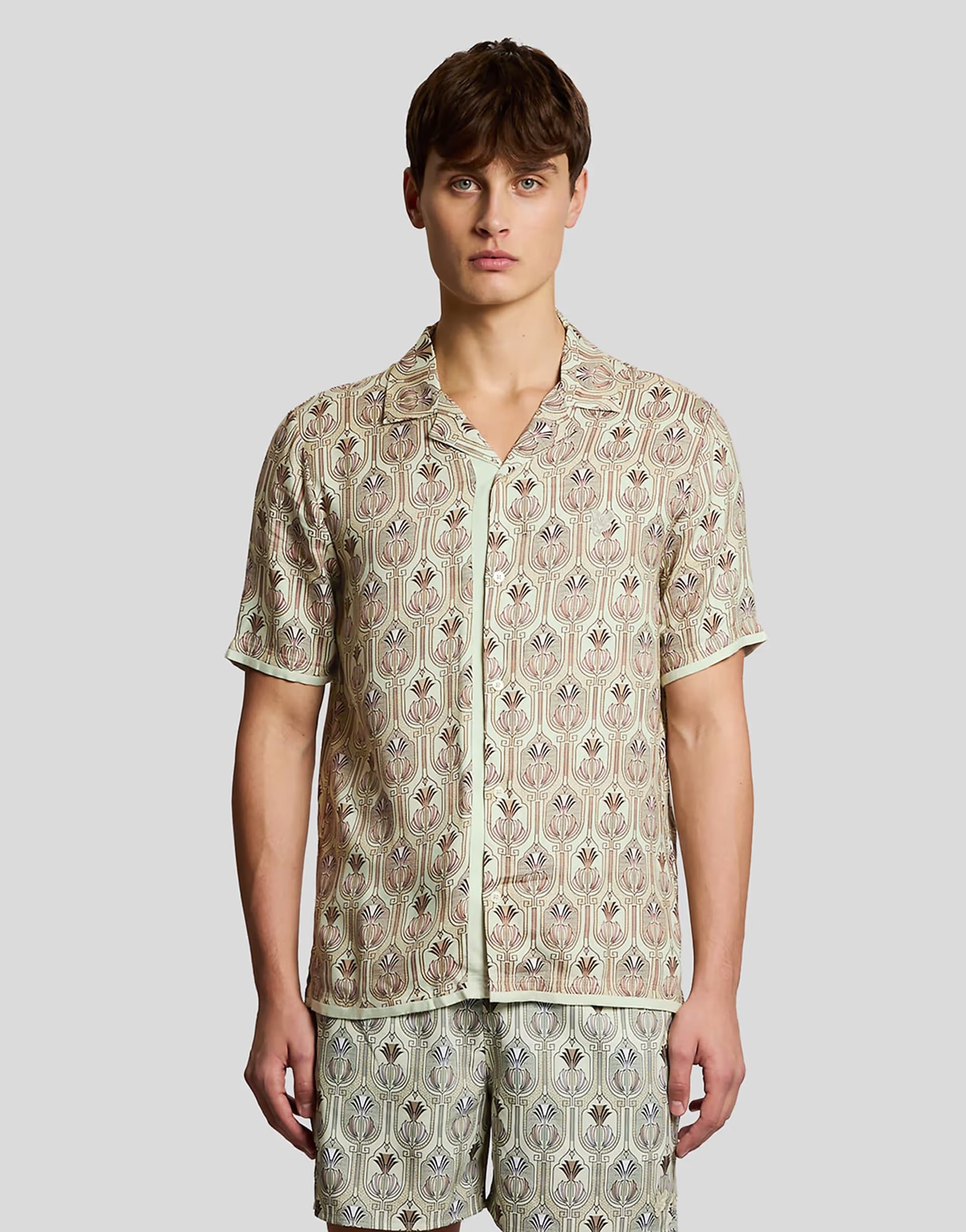 ASOS Lyle & Scott Ss woven shirts botanical shirt in y085 tender greens