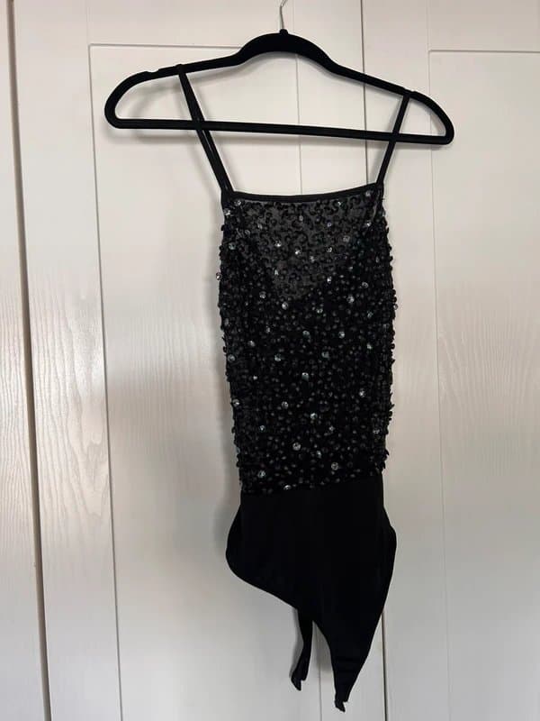 ASOS Sequin Bodysuit Black