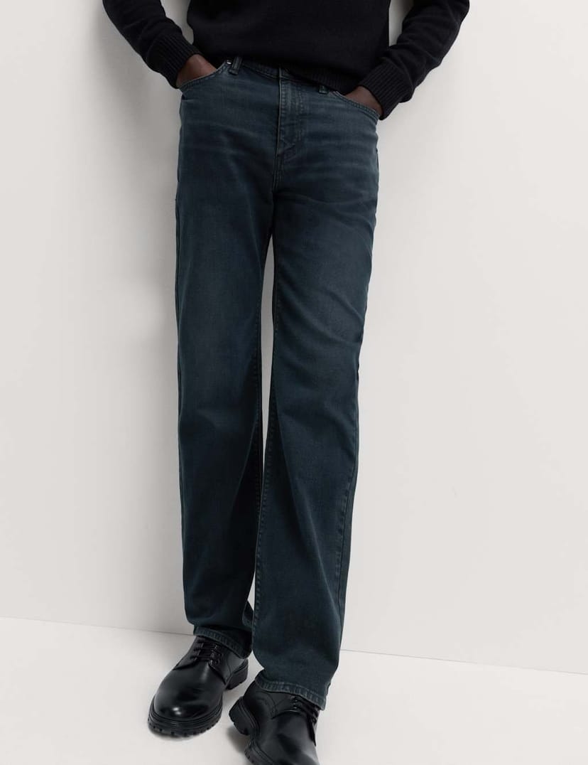 Marks & Spencer M&S Straight Fit Stretch Jeans Smokey Blue - 1