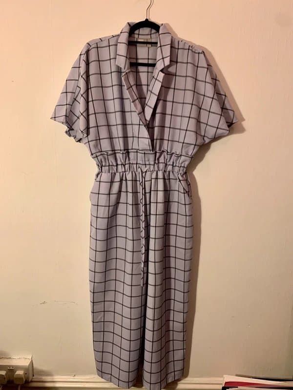 ASOS Pastel blue check jumpsuit - ASOS - Size 14