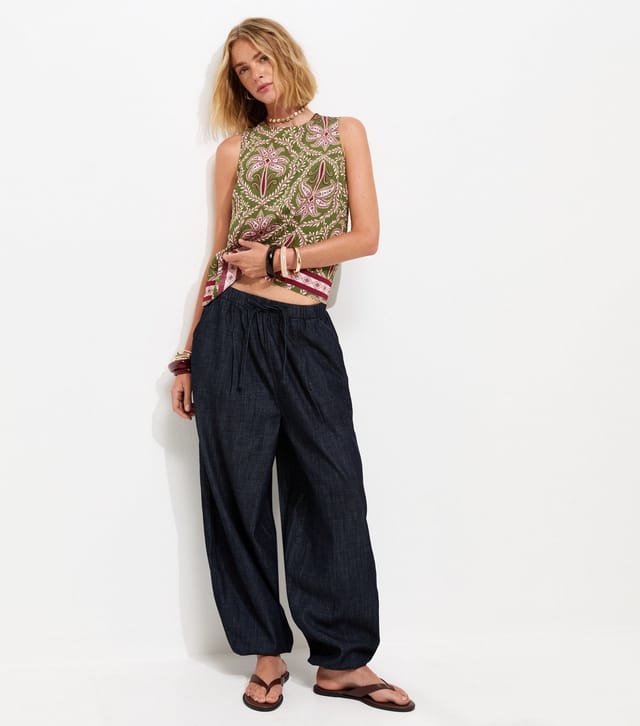 New Look Women's Green Palm Tree Print Sleeveless Top New Look - 3