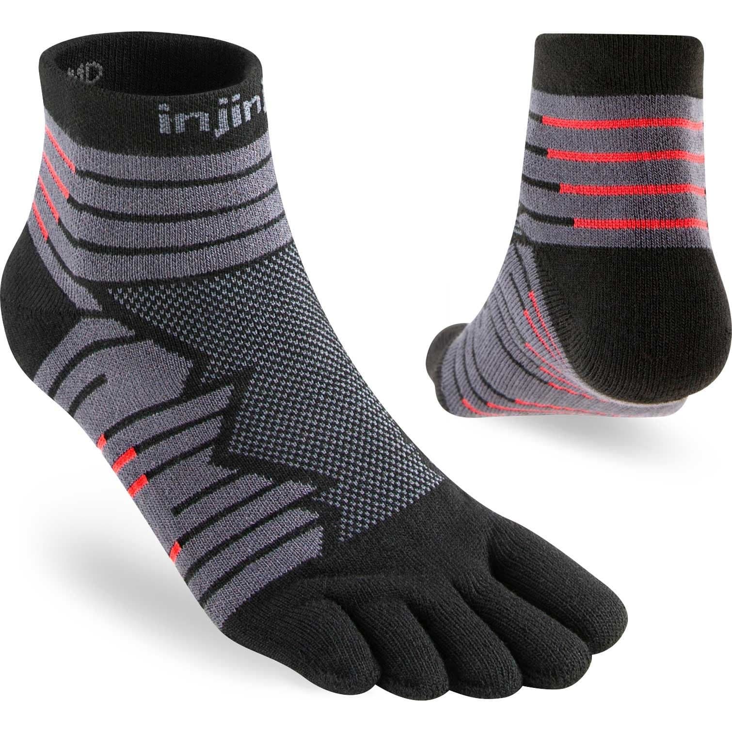 Injinji Injinji Men's Mid-Weight Ultra-Run Mini-Crew Toe Socks in Grey