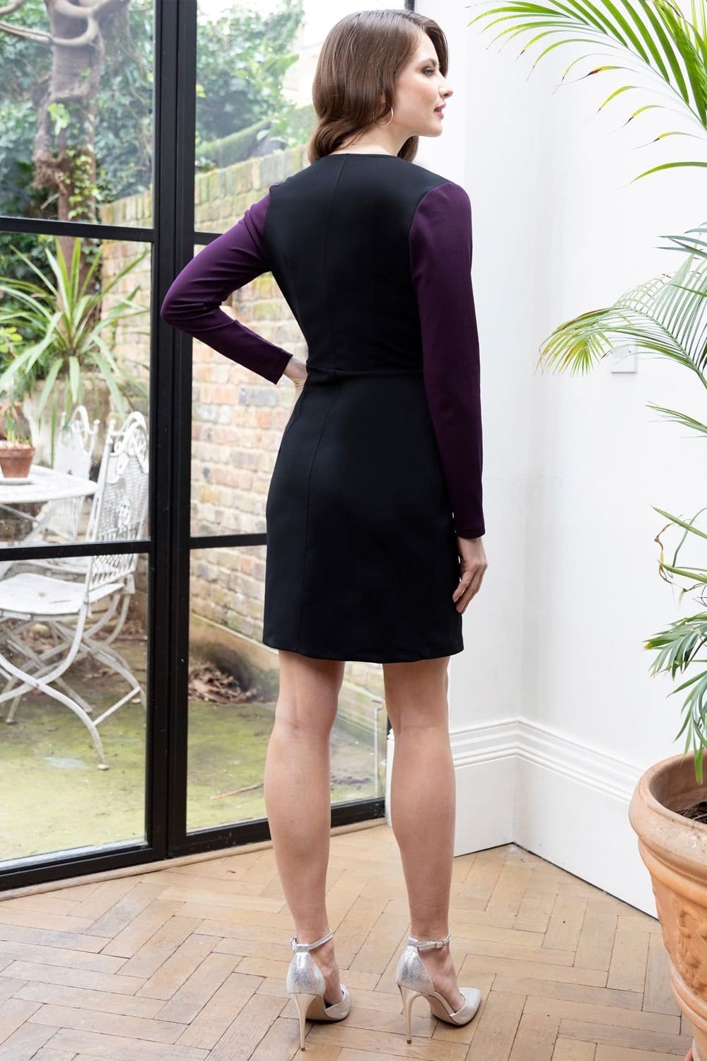 Hot Squash Hot Squash Women's Mini Trench Dress with Buckle Tie in Purple - 4