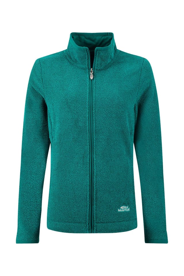 Weird Fish Weird Fish Women's Charl Textured Full Zip Fleece in Turquoise - 2
