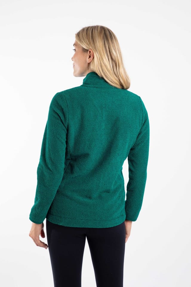 Weird Fish Weird Fish Women's Charl Textured Full Zip Fleece in Turquoise - 3