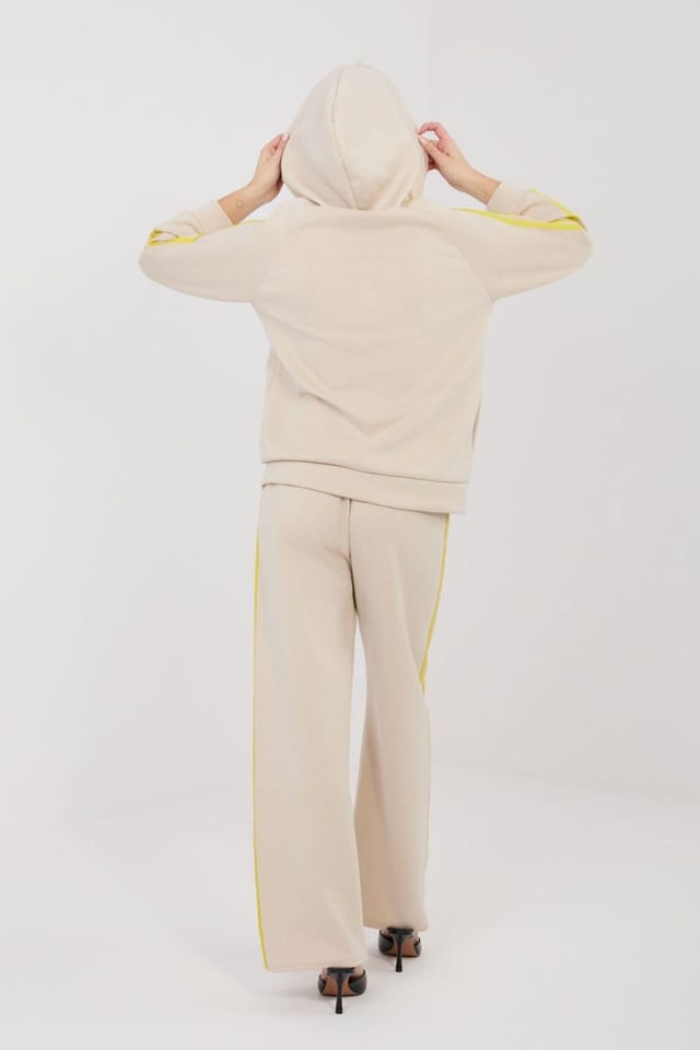 Love Lace Love Lace Women's Paris Zip Hoodie & Wide Leg Tracksuit in Beige - 3