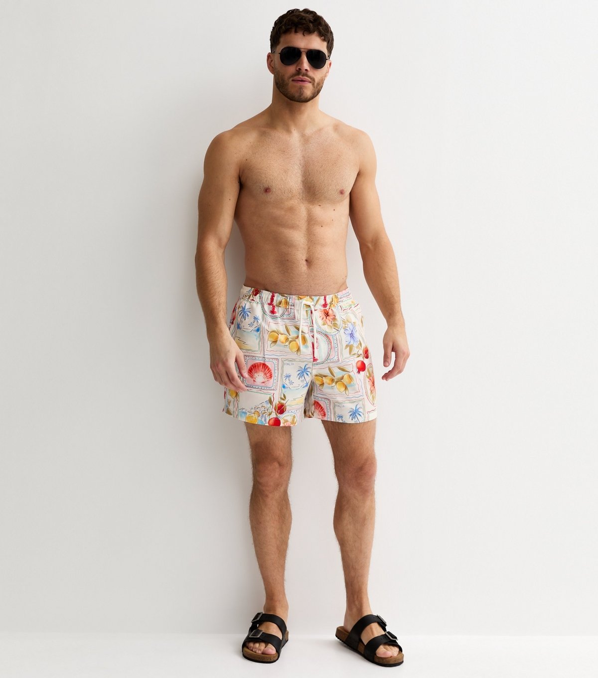New Look Men's Multicoloured Regular Mediterranean Swim Shorts New Look - 2