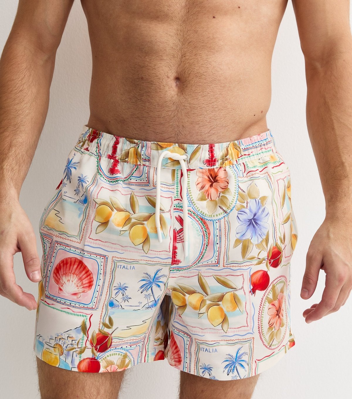 New Look Men's Multicoloured Regular Mediterranean Swim Shorts New Look - 3