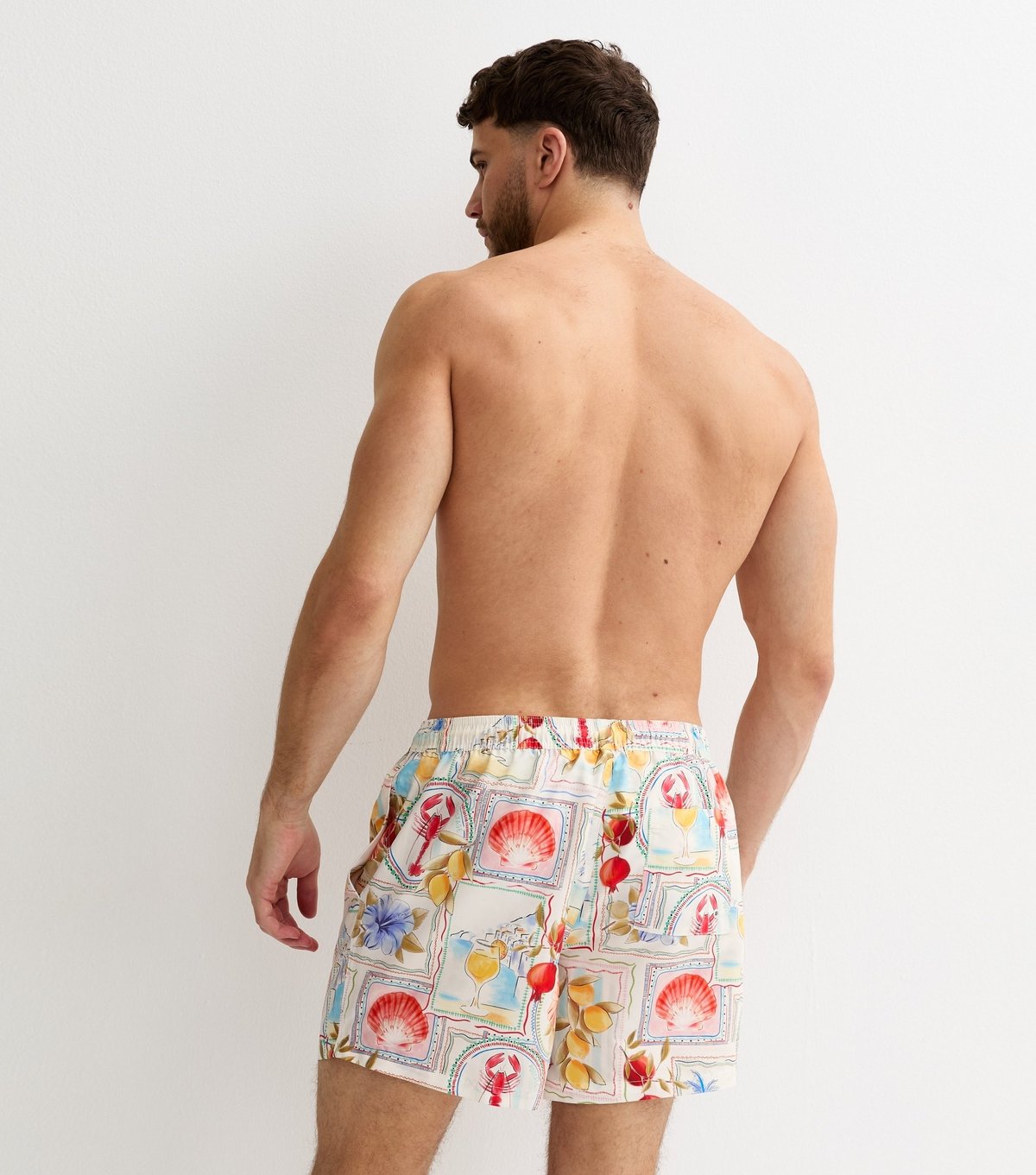 New Look Men's Multicoloured Regular Mediterranean Swim Shorts New Look - 4