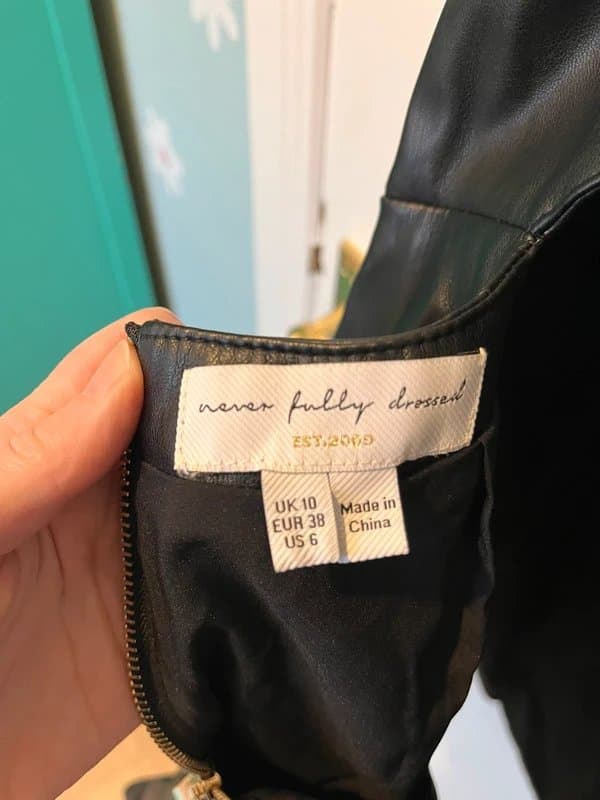 Never Fully Dressed Never Fully Dressed Leather look pinafore dress