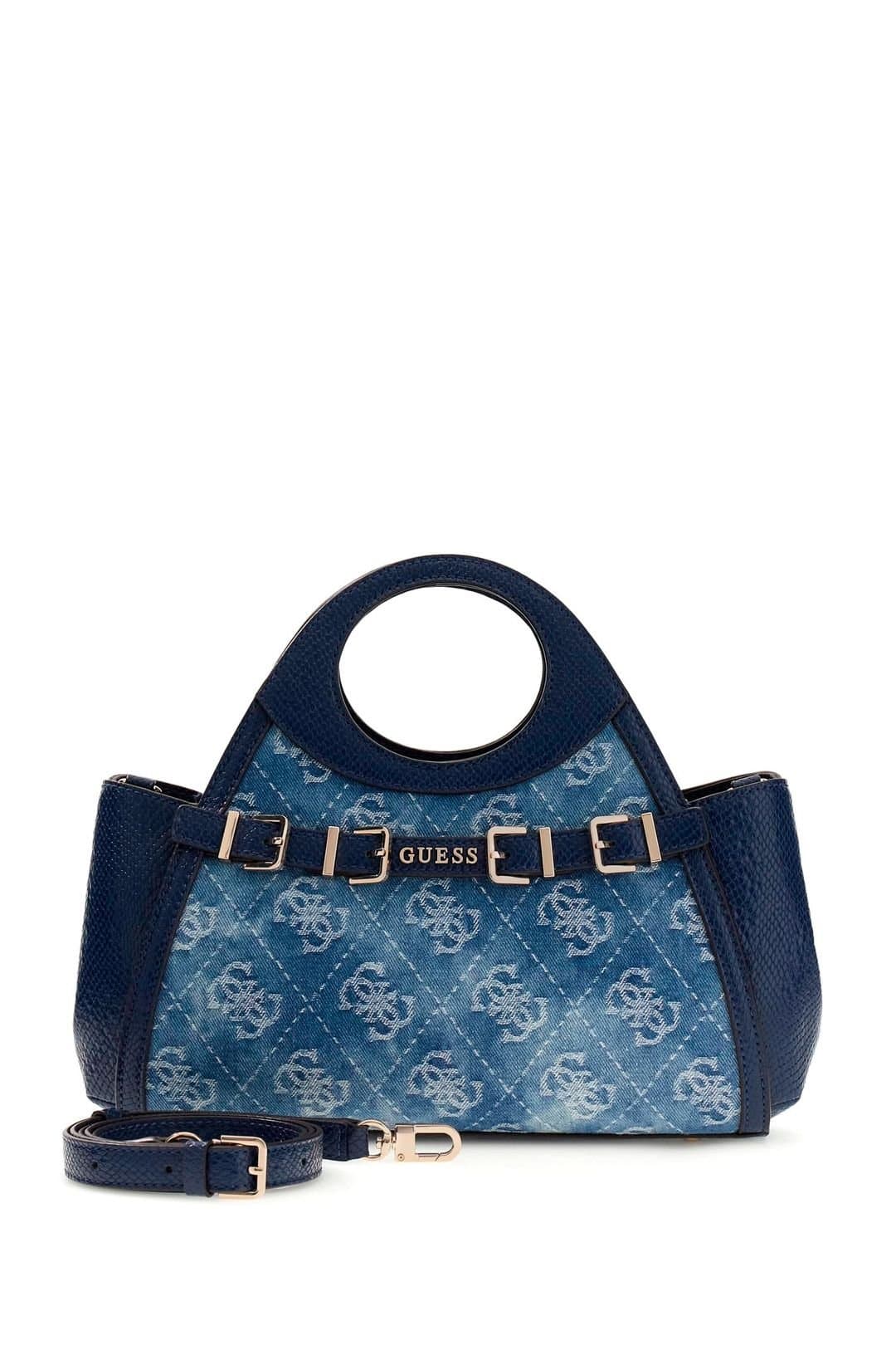 Guess Guess Women's Dovie Small Girlfriend Satchel Denim in Blue