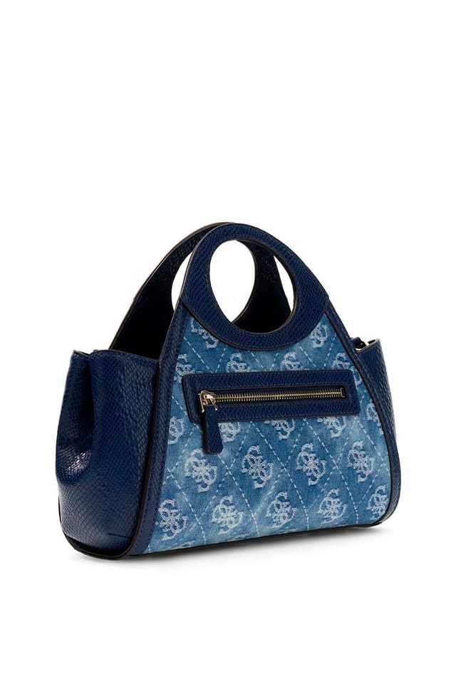 Guess Guess Women's Dovie Small Girlfriend Satchel Denim in Blue - 2