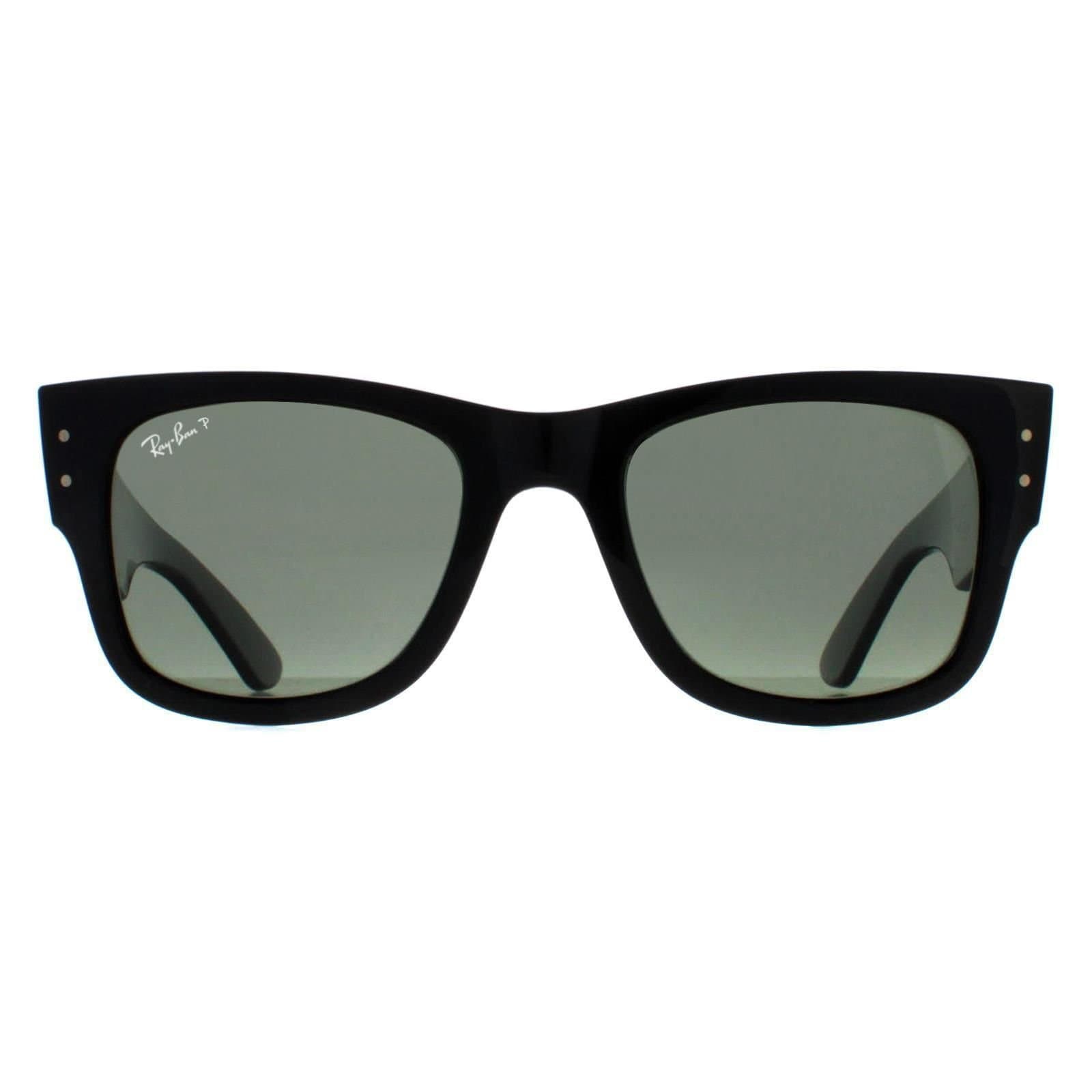 Ray-Ban Ray-Ban Men's Square Polished Black Green Polarized RB0840S Mega Wayfarer