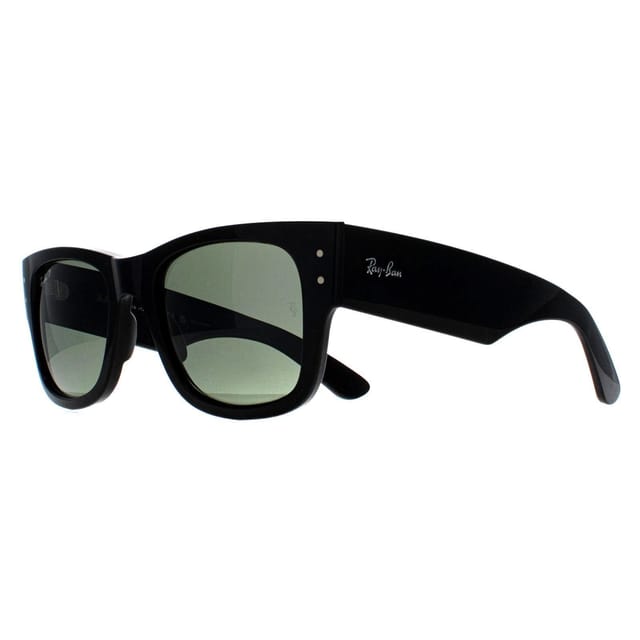 Ray-Ban Ray-Ban Men's Square Polished Black Green Polarized RB0840S Mega Wayfarer - 2