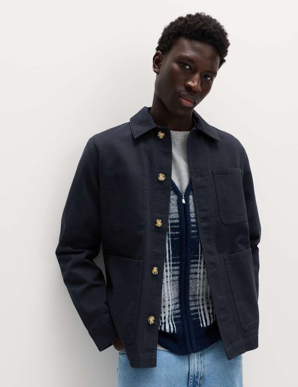 Marks & Spencer M&S Pure Cotton Chore Jacket Navy