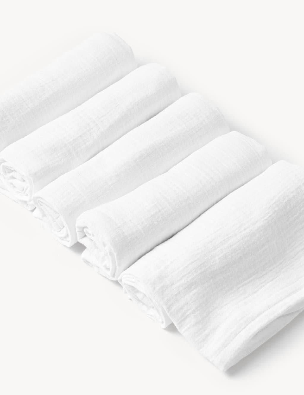 Marks & Spencer M&S 5 Pack Pure Cotton Muslin Squares White