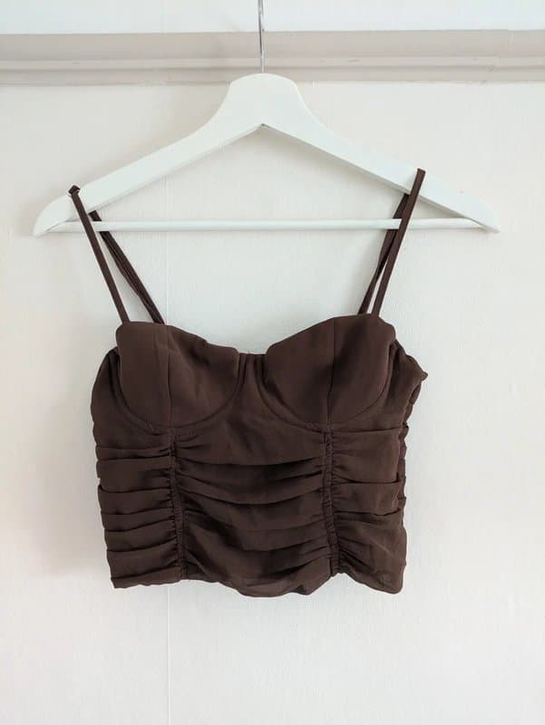 Bershka Bershka Brown Ruched Top