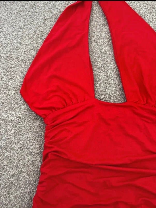 Bershka Red halter neck top