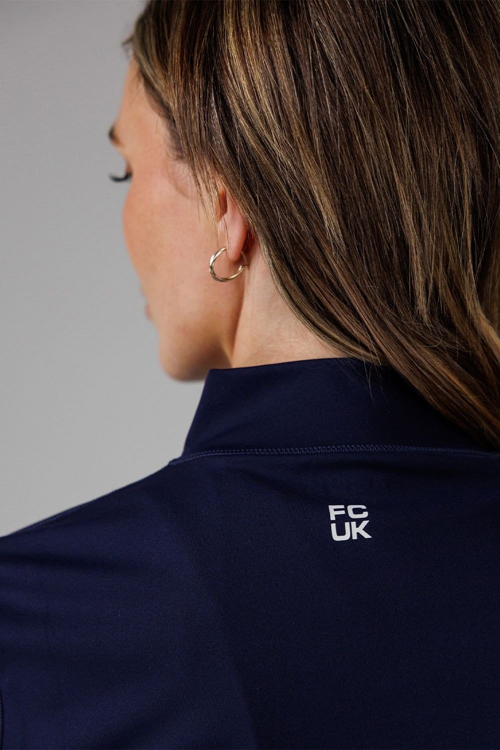 French Connection French Connection Women's Zip Up High Neck Slim Fit FCUK Sports Jacket in Navy - 4