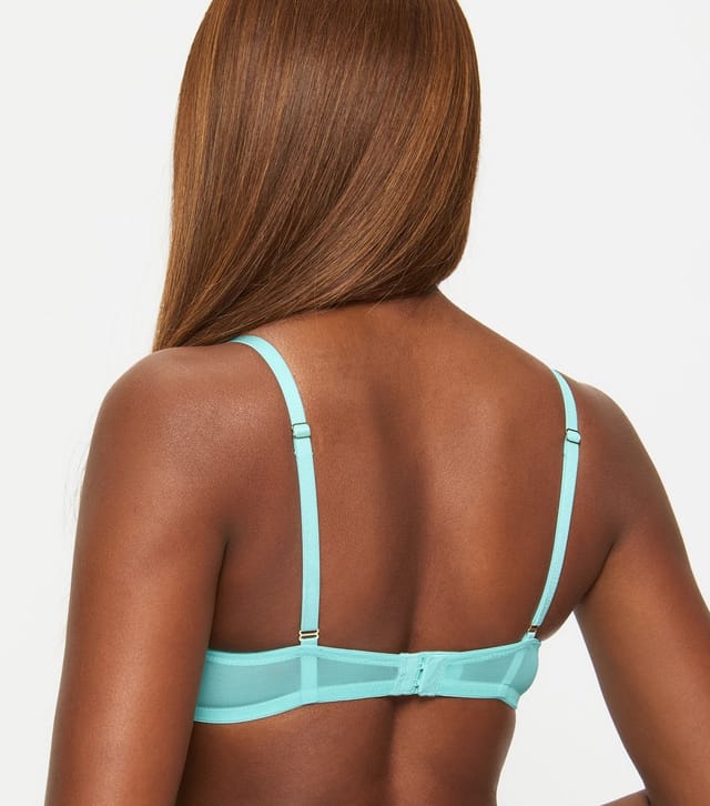 Ann Summers Women's Teal and Pink Lace Padded Plunge Bra Ann Summers New Look - 3
