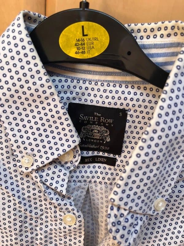 Savile Row Company men’s savile row patterned shirt