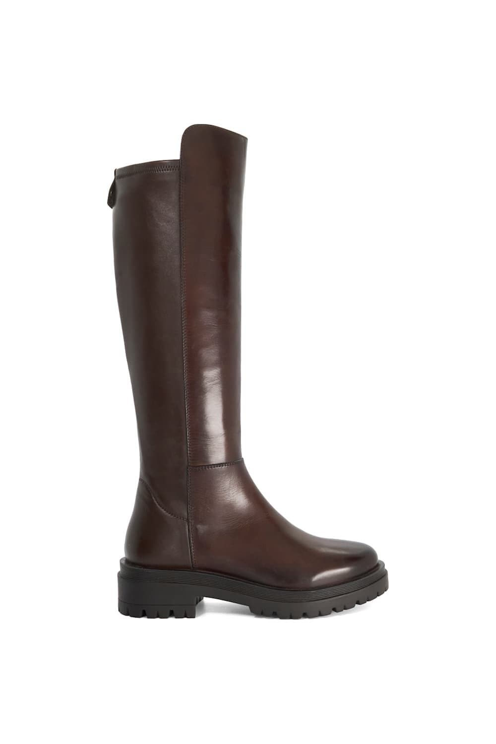 Dune London Dune London Women's 'Tempers' Leather Knee High Boots in Brown