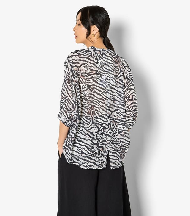 Apricot Women's Black Zebra Print Oversized Blouse Apricot New Look - 3