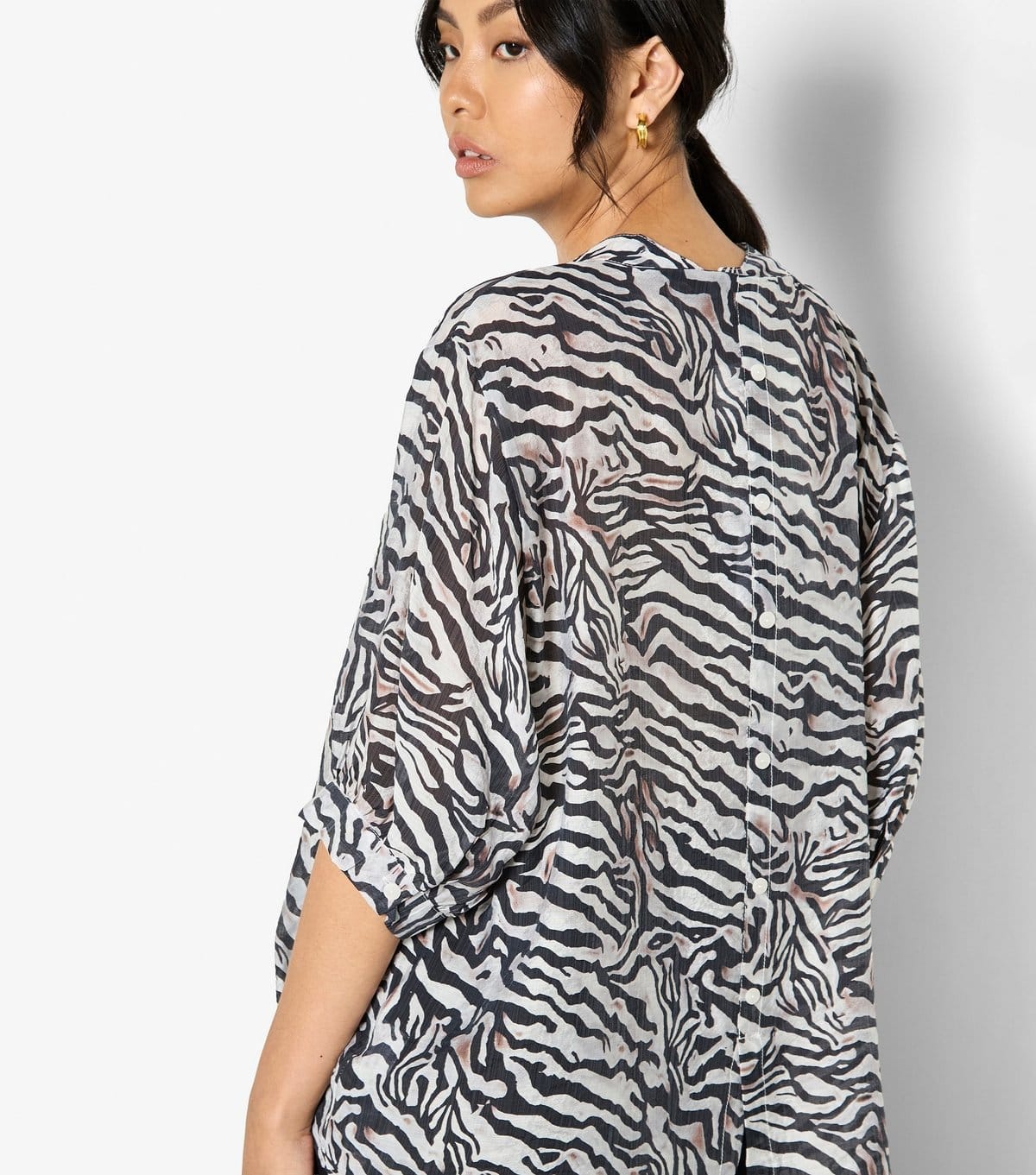 Apricot Women's Black Zebra Print Oversized Blouse Apricot New Look - 4
