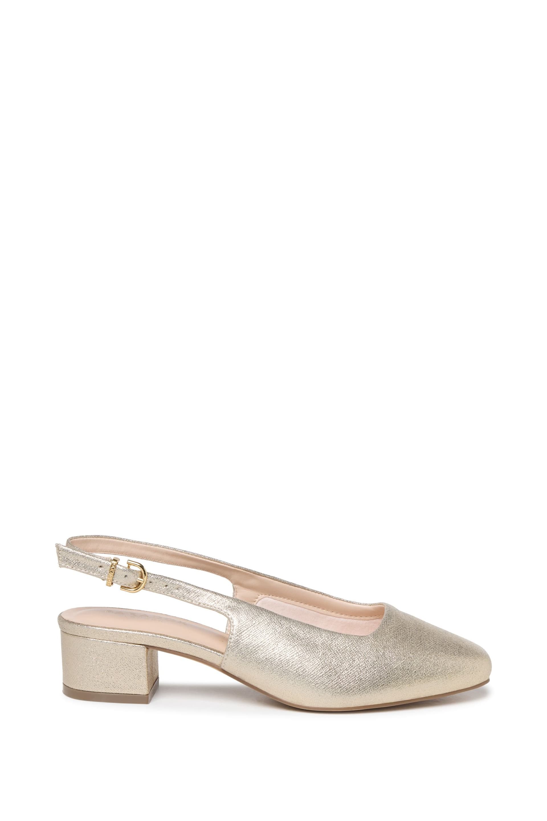 Paradox London Paradox London Women's Giulietta' Wide Fit Square Toe Block Heel Slingback Shoes in Gold