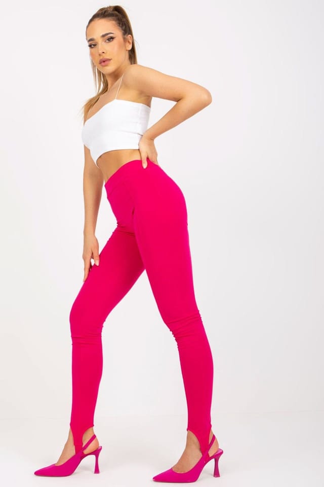 Love Lace Love Lace Women's High Waist Wide Elastic Leggings in Pink - 2